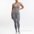 Venta al por mayor Fitness Yoga Wear Leggings Mujeres Deportes Ropa deportiva Crop Top Bra y Legging Gym Set pantalones de yoga